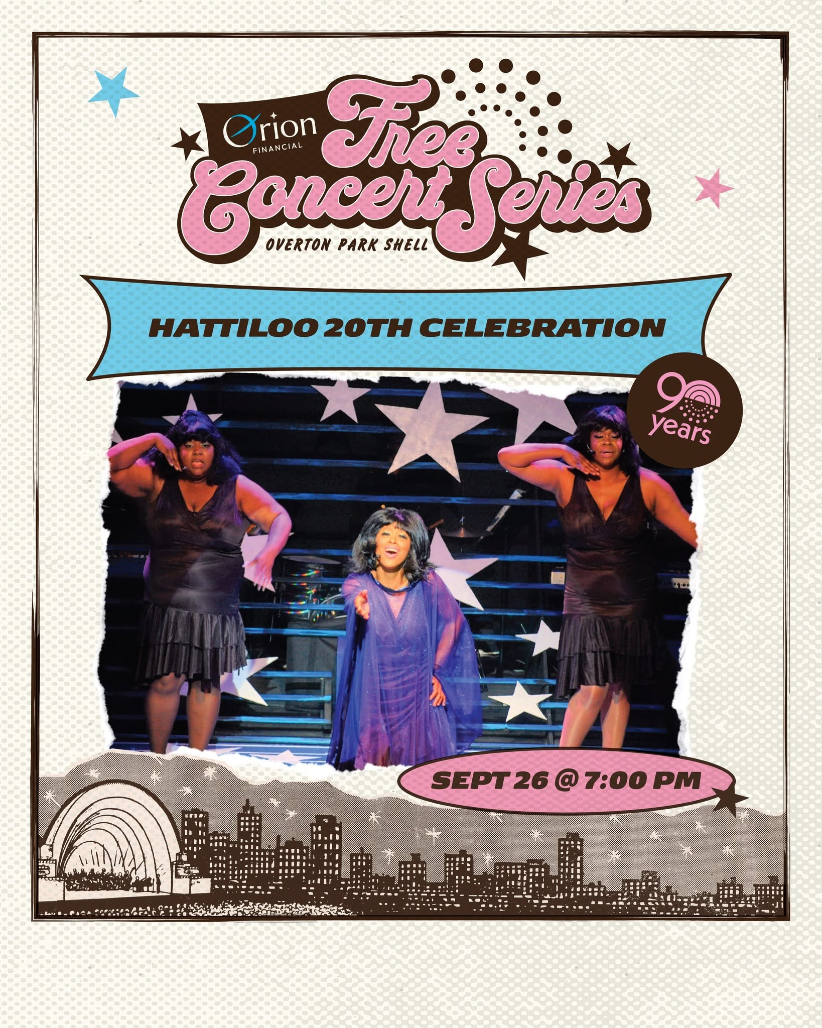 Hattiloo Event Flyer for Overton Shell Concert